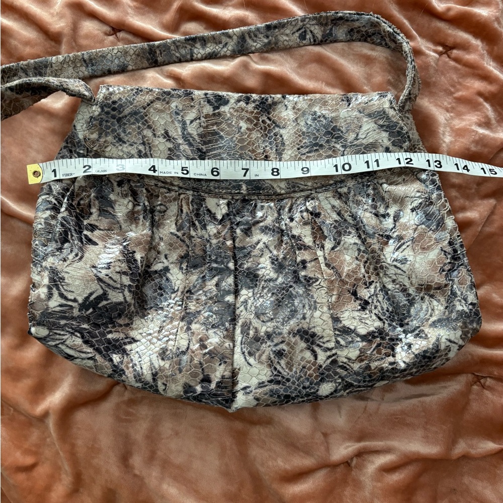 Hobo Handbag Python Floral Metallic Contemporary … - image 5